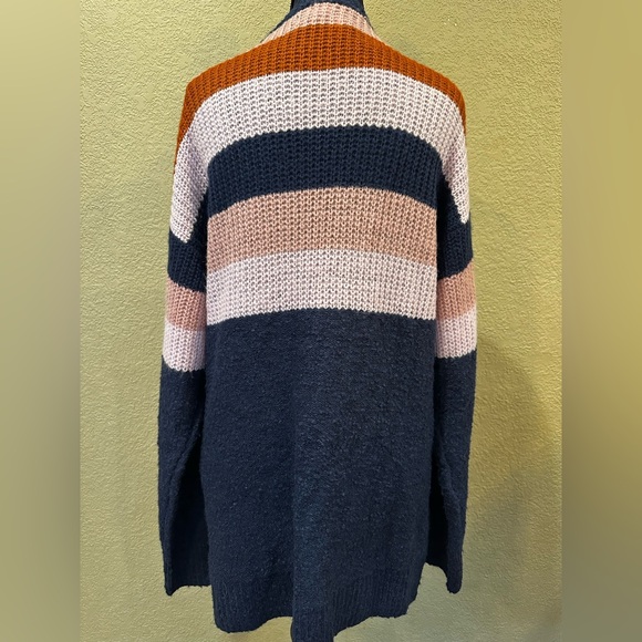 Wild Fable Navy, Pink, and Orange Striped Cardigan - Picture 4 of 4